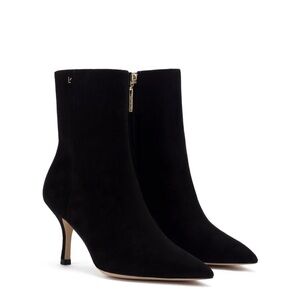 Larroudé Mini Kate in Black Suede 3 inch Heel